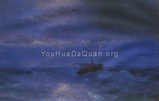 海上望高加索山 - 伊凡·康斯坦丁诺维奇·艾瓦佐夫斯基